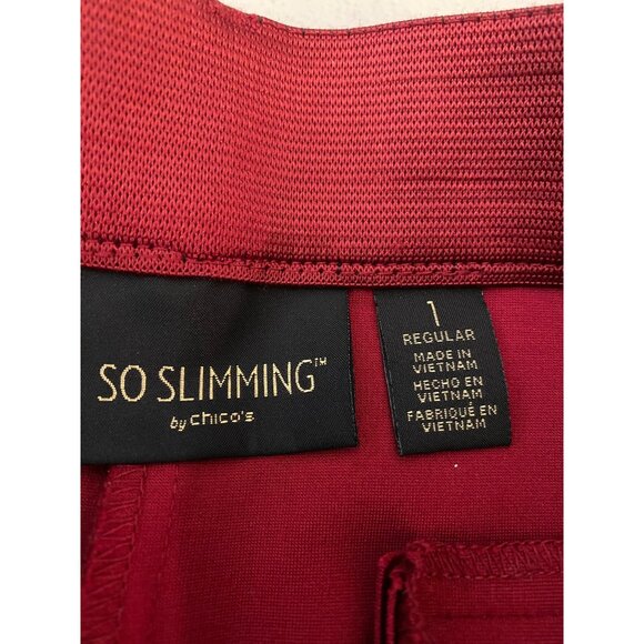 Chicos 1 So Slimming Red Straight-Leg Pants Small - Picture 3 of 9